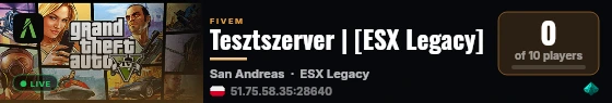 Tesztszerver | [ESX Legacy] live status badge