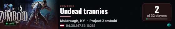 Undead trannies live status badge