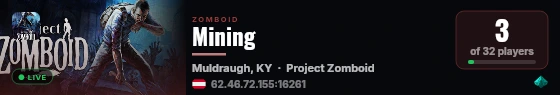 Mining live status badge