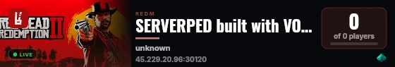 SERVERPED built with VORPCore! live status badge