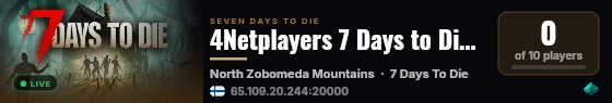 4Netplayers 7 Days to Die Server live status badge