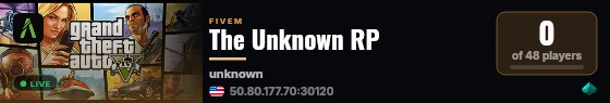 The Unknown RP live status badge