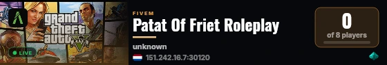 Patat Of Friet Roleplay live status badge