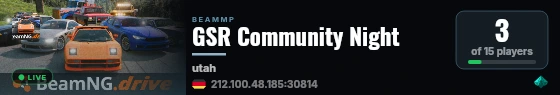 GSR Community Night live status badge