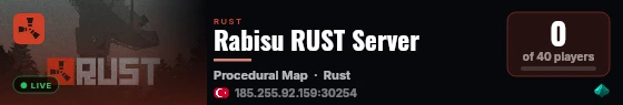 Rabisu RUST Server live status badge