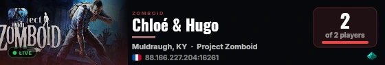 Chloé & Hugo live status badge
