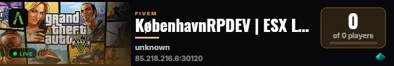 KøbenhavnRPDEV | ESX Legacy Server live status badge