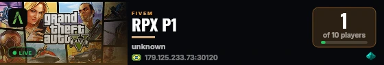 RPX P1 live status badge