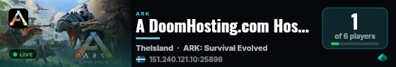A DoomHosting.com Hosted ARK Server - (v361.7) live status badge