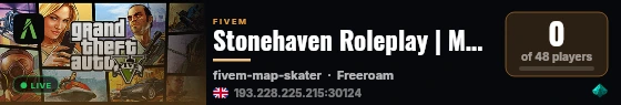 Stonehaven Roleplay | Main Server live status badge