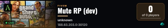 Mute RP (dev) live status badge