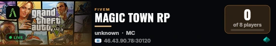 MAGIC TOWN RP live status badge