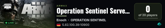 Operation Sentinel Server [ACE/ACRE/ACM] live status badge