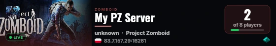 My PZ Server live status badge