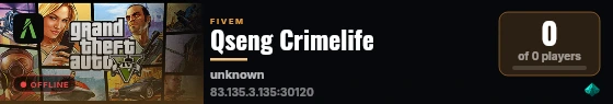 Qseng Crimelife live status badge