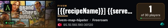 [{{recipeName}}] {{serverName}} live status badge