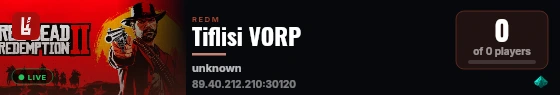 Tiflisi VORP live status badge