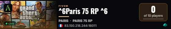 ^6Paris 75 RP ^6 live status badge