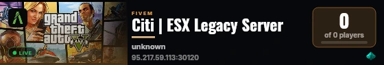 Citi | ESX Legacy Server live status badge