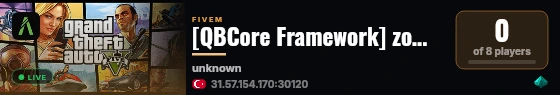 [QBCore Framework] zombieserver live status badge