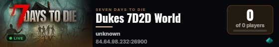 Dukes 7D2D World live status badge