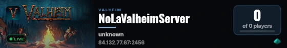 NoLaValheimServer live status badge