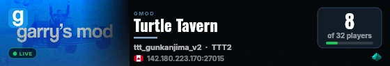 Turtle Tavern live status badge