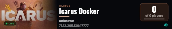 Icarus Docker live status badge