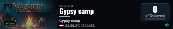 Gypsy camp live status badge