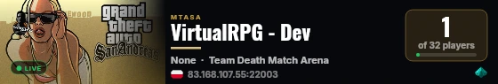 VirtualRPG - Dev live status badge
