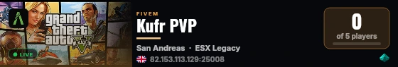 Kufr PVP live status badge