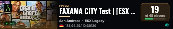 FAXAMA CITY Test | [ESX Legacy] live status badge