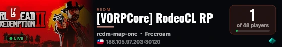 [RedM Basic Server] RodeoCL RP live status badge