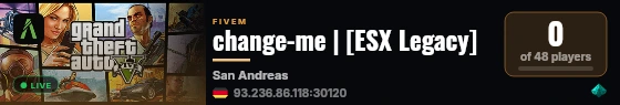 change-me | ESX Legacy Server live status badge