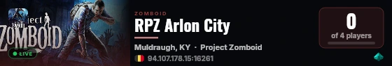 RPZ Arlon City live status badge