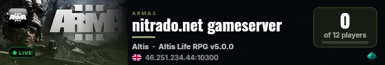 nitrado.net gameserver live status badge