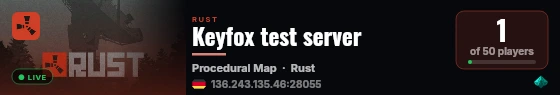 Keyfox test server live status badge