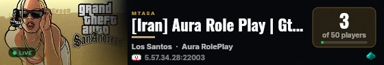 [Iran] Aura Role Play | GtaV Simulator | Iranise RP ! live status badge