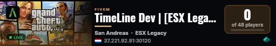 TimeLine Dev | ESX Legacy Server live status badge