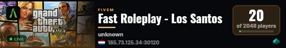 ⚡Fast Roleplay - Los Santos | fast-rp.com | discord.gg/fastroleplay [roleplay] [whitelist] live status badge