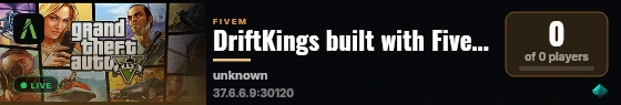 DriftKings built with FiveM Basic Server! live status badge