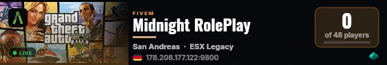 Midnight RolePlay live status badge