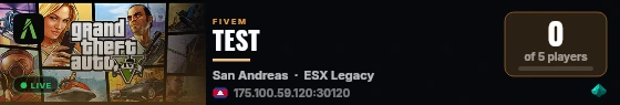 TEST live status badge