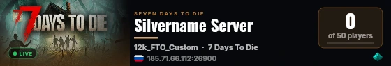 Silvername Server live status badge