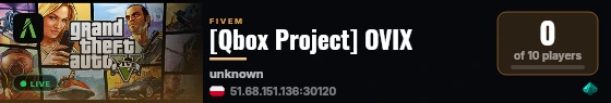 OVIX built with Qbox Project by The Community! live status badge