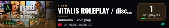 VITALIS ROLEPLAY / discord.gg/vitalisrp live status badge