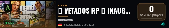 ♛ VETADOS RP ➜ INAUGURACIÓN AYER ♛ live status badge