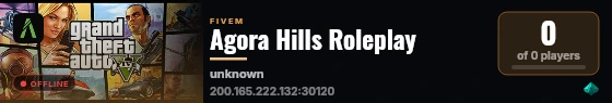 Agora Hills Roleplay live status badge