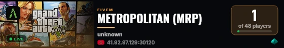 METROPOLITAN (MRP) live status badge