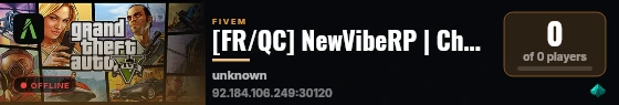 [FR/QC] NewVibeRP | Choisis ton start 🤑 | AFK Farm 🎁 | Imports Concess 🏎️ | Optimisation ⚡ | 🎤discord.gg/newvibe live status badge